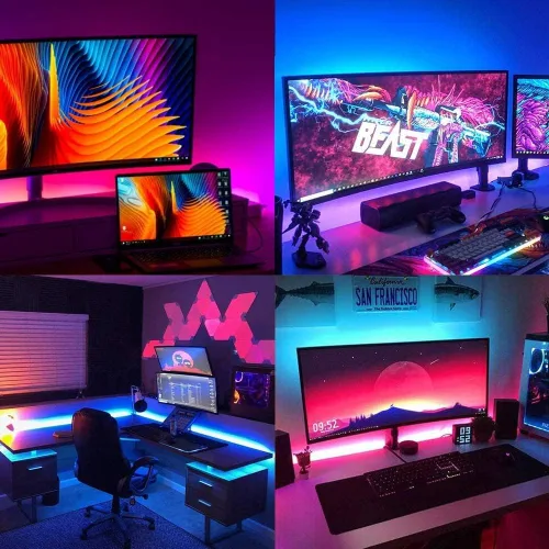 Vista 6 de Avatar Controls Luces LED Alexa de 9.8 pies compatibles con sincronización de música, tira de luces LED regulables que funcionan con Google