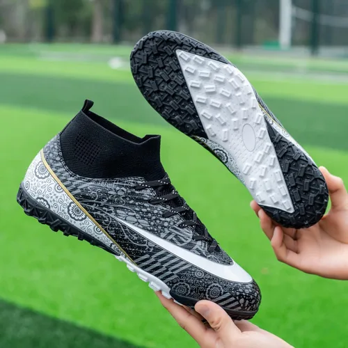 Vista 4 de WINGFAI Zapatos de fútbol para hombre, zapatos de fútbol profesionales de alta calidad, transpirables, atléticos para exteriores e interiores, tenis