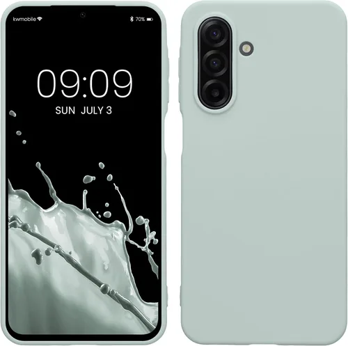 Vista 128 de kwmobile Funda compatible con Samsung Galaxy A12 - Funda protectora de silicona TPU suave y delgada - Azul Báltico