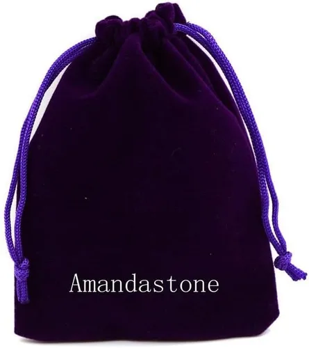Vista 111 de Amandastone Pulsera elástica de cuentas redondas de 0.315 in con piedras preciosas naturales de 7 pulgadas