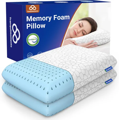 Vista 12 de Almohadas de espuma viscoelástica, almohada de cama para dormir de lado, espalda y boca abajo, almohada cervical para dormir con funda extraíble