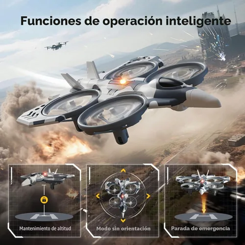 Vista 6 de DEERC HT15 – Dron RC de doble modo para niños, helicóptero dron mini de aire y tierra, juguete de menos de 100 g sin necesidad de licencia, con 2