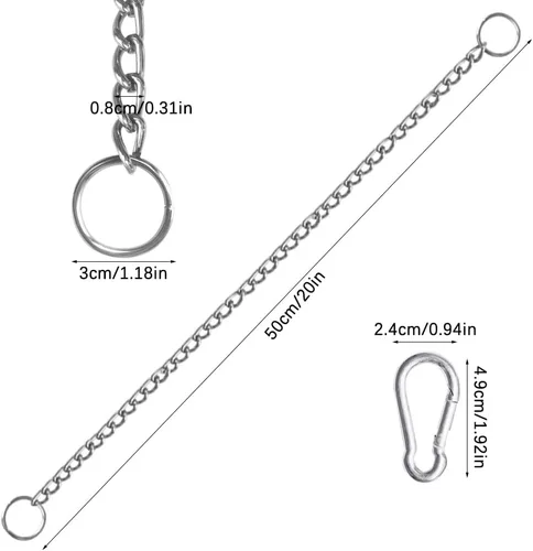 Vista 3 de YuCool Paquete de 2 collares de cadena para perros, collares de estrangulamiento de metal resistente, collar de entrenamiento de mascotas de acero