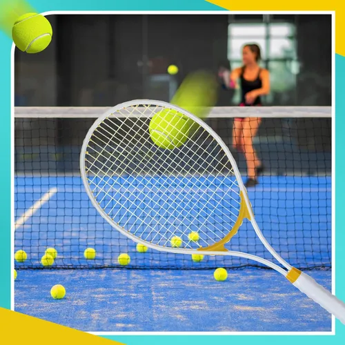 Vista 7 de Liliful 4 raquetas de tenis para adultos recreativas para 4 jugadores, raquetas de tenis de 27 pulgadas, raquetas de tenis ligeras a granel