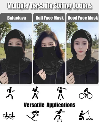 Vista 6 de Pasamontañas refrescantes para el verano, 3 unidades, protección contra rayos UV, transpirable, máscara facial para hombres y mujeres