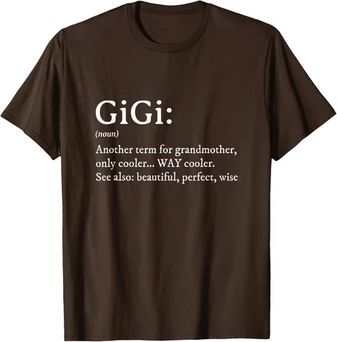 Vista 8 de Gigi Definition - Camiseta de regalo para abuela, cumpleaños y abuela, Negro