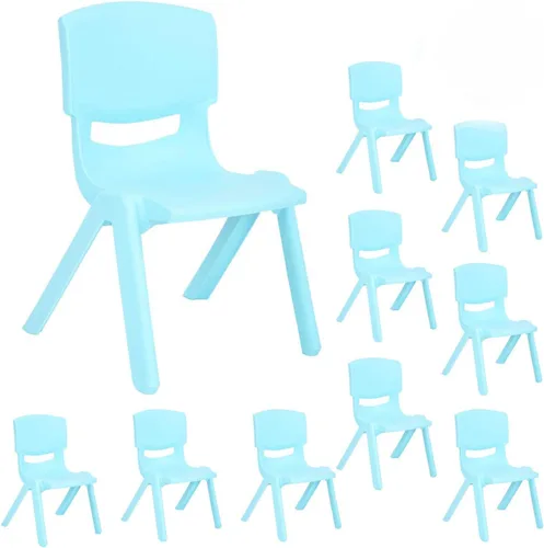 Vista 17 de JOON Paquete de 2 sillas apilables de plástico para niños, 20.8 x 12.5 pulgadas, los juegos de sillas perfectos para salas de juegos, escuelas