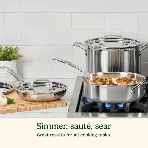 Vista 6 de Cuisinart Juego de utensilios de cocina de 15 piezas, multiclad Pro triple capa, plateado, MCP-15N