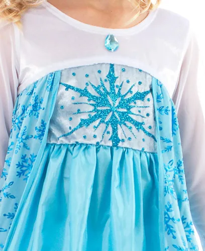 Vista 6 de Little Adventures Disfraz de princesa de hielo lavable a máquina para niñas y niños juego de simulación y fiesta sin purpurina