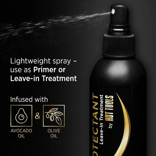 Vista 4 de Hot Tools Spray de tratamiento sin enjuague protector contra el calor del cabello, 8 onzas Protege el cabello de daños térmicos de hasta 450 °F