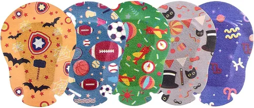 Vista 9 de Parches adhesivos para los ojos para niños, diseño genial para niños, 45 + 5 bonos por caja, tamaño regular, material transpirable, patrón colorido