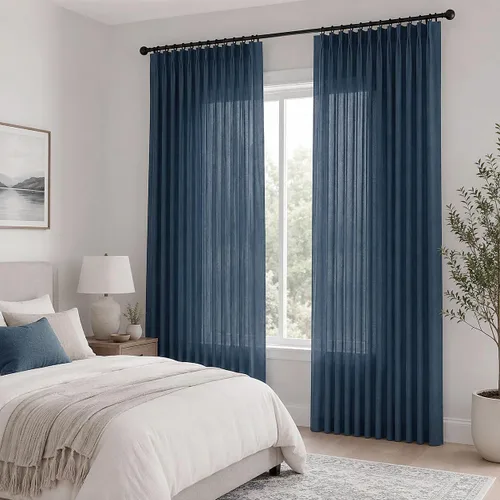 Vista 13 de PONY DANCE Cortinas plisadas de lino rosa de 96 pulgadas de largo para dormitorio, cortinas gruesas con pestaña trasera para sala de estar con 16