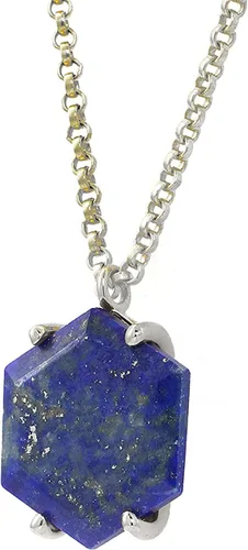 Vista 6 de Alluring Blue Lapis Lazuli Necklace - Hexagon Cut Pendant Necklace for Women - Handmade Fashion Necklaces, Gemstone Necklace - Birthstone Jewelry