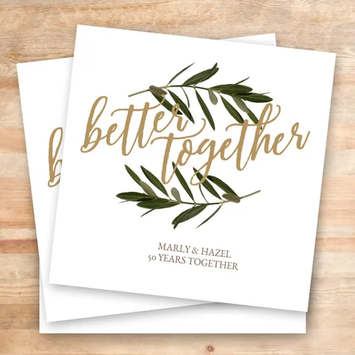 Vista 6 de Better Together - Servilletas de bebidas personalizadas, 100 servilletas blancas sin acuñar impresas personalizadas, 4 3/4 x 4 3/4 pulgadas