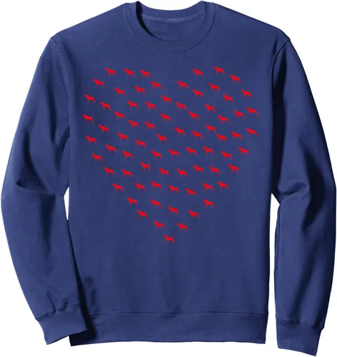 Vista 5 de Red Dogo Argentino Día de San Valentín Perro Corazón Sudadera, Negro