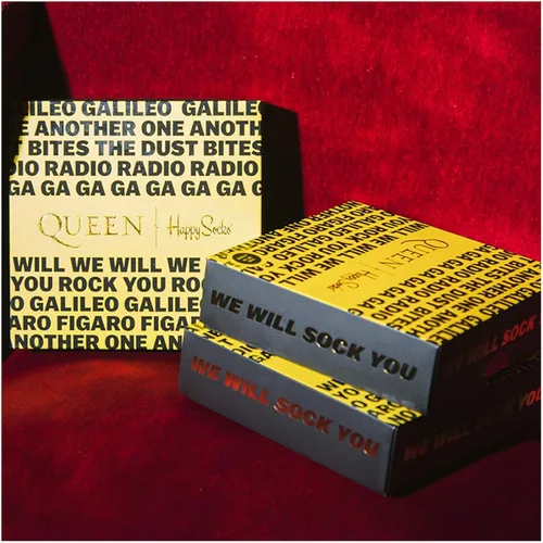 Vista 3 de Happy Socks x Queen Men's Gift Box, 4 Pairs of Crew Socks
