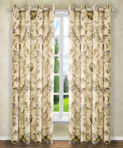 Vista 12 de Par de cortinas Brissac con cintas, de Ellis Curtain, 70 x 63", color rojo