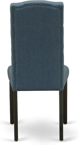 Vista 12 de East West Furniture DLCE3-BLK-21 - Juego de mesa de comedor de 3 piezas que contiene una mesa de comedor redonda con gotas y 2 sillas tapizadas