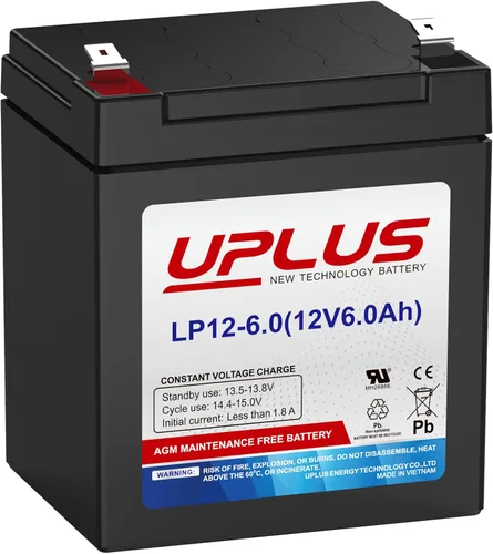 Vista 12 de UPLUS - Batería AGM recargable de 12 voltios y 4 AH, baterías de repuesto de batería de alarma LP12-4 SLA para panel de control de seguridad