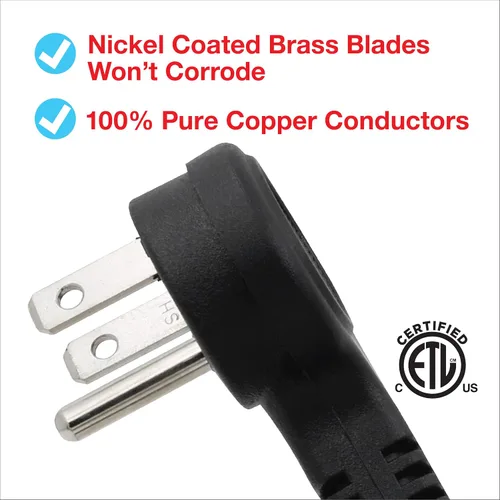 Vista 6 de Clear Power Cable de extensión de enchufe plano de 6 pies con 2 tomas de corriente + cargador USB para interiores 16/3 SPT-2, enchufe de conexión a
