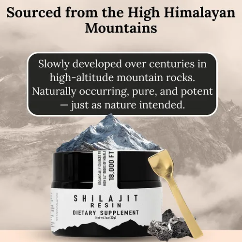 Vista 4 de The Goodbye Company Resina pura Shilajit – Orgánica con más de 85 oligoelementos y ácido fúlvico puro; para hombres y mujeres, impulso de energía