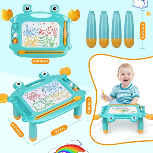 Vista 3 de Juguetes para niños pequeños, tablero de dibujo magnético, sin BPA, sin ftalatos, sin PVC, juguetes de bocetos para niños de 3, 4 y 5 años, regalo
