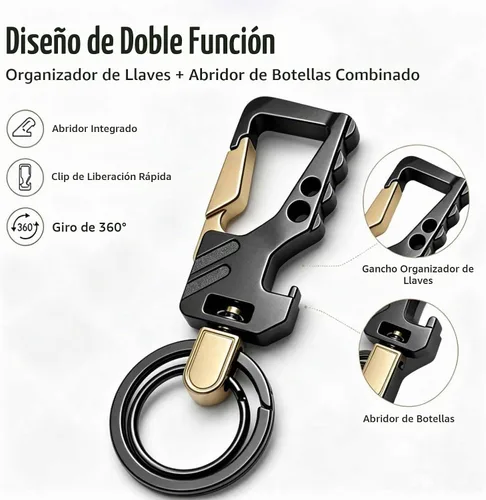 Vista 5 de Liangery - Llavero resistente con abridor de botellas y liberación rápida