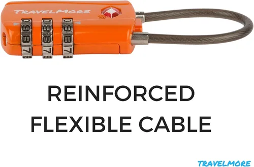 Vista 4 de Aprobado por la TSA Cerraduras de equipaje de combinación de cable de viaje para maletas Paquete de 1, 2, 4 & 6