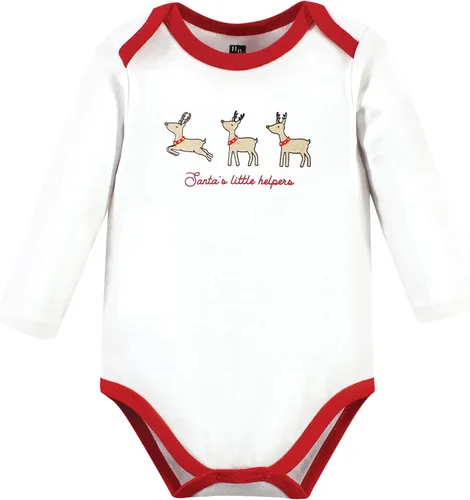 Vista 142 de Hudson Baby Body unisex de algodón de manga larga para bebé, leopardo rosa rojo