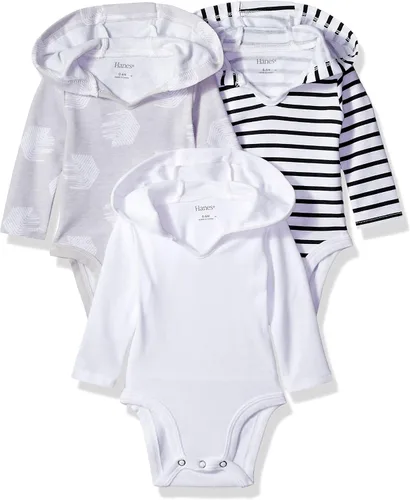 Vista 20 de Hanes Body de manga larga para bebé, sudadera con capucha para niños y niñas, paquete de 3