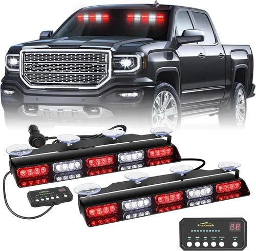 Vista 13 de XRIDONSEN - Luces estroboscópicas ámbar para camiones, 40 luces LED