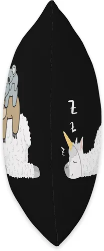 Vista 2 de Cute Sleeping Sloth With Baby Koala Mama Bear Gift Unicorn Llama & Lazy Sloth Mama Bear & Baby Koala almohada, 16 x 16 pulgadas, multicolor