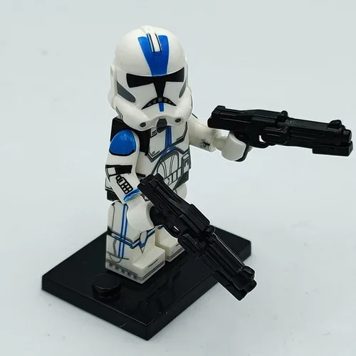 Vista 4 de MOC Space Wars Long DC-15 y Short DC-15 Clone Trooper Blaster Armas de Armamento Accesorios Diseñado para Manos Minifigs (100 piezas)