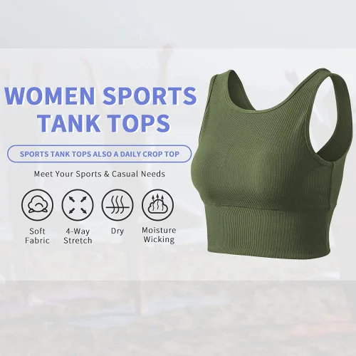 Vista 4 de Camisetas para mujer, sin mangas, acanaladas, cómodas y lisas, reversibles, para entrenamiento, deportes, acondicionamiento físico, yoga