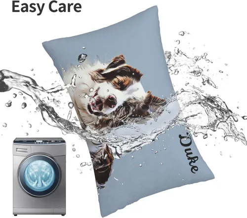Vista 7 de Funda de almohada con foto personalizada, funda de almohada personalizada de gatos y perros, fundas de cojín impresas de dos caras de 14 x 20