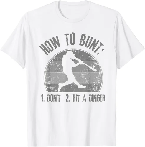 Vista 72 de Cómo Bunt Don't Hit A Dinger - Camiseta divertida de béisbol y sóftbol, Negro, S