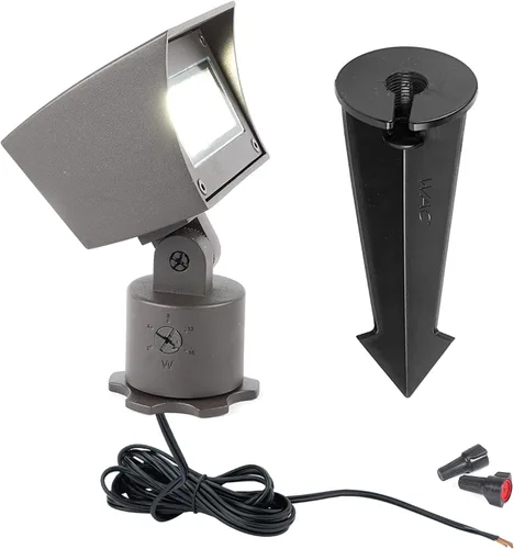 Vista 2 de WAC Iluminación de paisaje, luz de lavado de pared LED 12V con control de brillo integral 2700K cálido LED incorporado en bronce