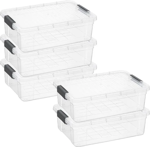 Vista 94 de Superio Mini contenedor de almacenamiento de plástico para crayón, suministros de arte y estuche de costura, organizador pequeño apilable