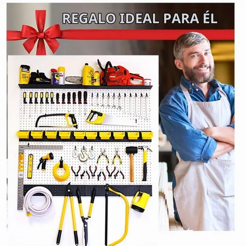 Vista 6 de Fabricado en Estados Unidos – Organizador de pared Nerf Gun Pegboard 3 paneles de 24 x 16 pulgadas – 72 pulgadas de ancho – Kit P-202 B