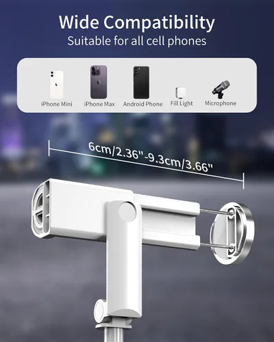 Vista 4 de Trípode para selfie Stick – Trípode para iPhone con control remoto, soporte ligero para teléfono Android, soporte extensible compatible con todos