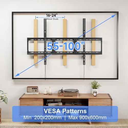 Vista 2 de Suptek - Soporte de pared fijo resistente para televisores de 43 a 100