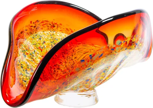 Vista 6 de Dale Tiffany AV13100 - Jarrón de cristal artístico de la colección Indiana en acabado múltiple, 7.00 pulgadas, multicolor