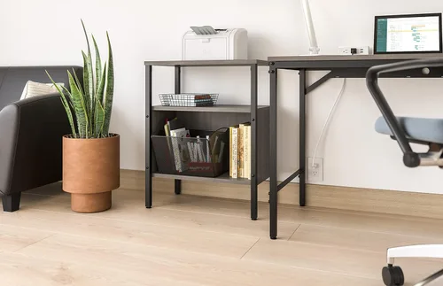 Vista 4 de Safco Onyx - Organizador de escritorio en forma de tubo de tamaño carta, plegable para almacenamiento compacto, asas integradas, malla de acero