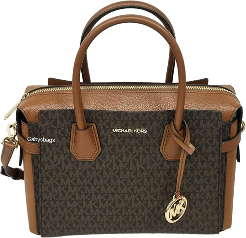 Vista 6 de Michael Kors Mercer - Bolso bandolera mediano con cinturón, color marrón MK Signature, Marrón