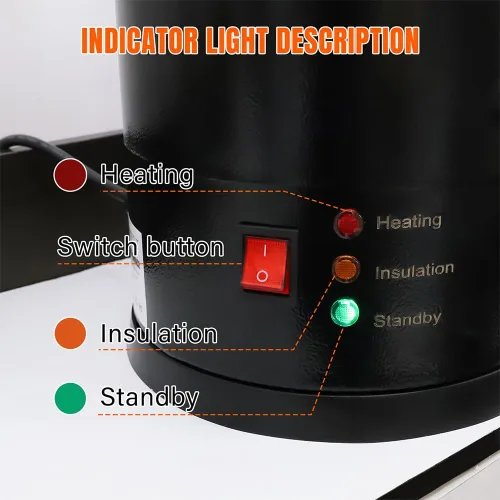 Vista 6 de FAST MELT Derretidor de cera de 5 litros para hacer velas, olla eléctrica de cera con boquilla fácil de verter y control de temperatura
