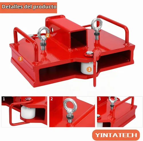 Vista 9 de [Usado] YINTATECH Accesorio de enganche de remolque de carretilla elevadora doble, capacidad de remolque de 6500 libras por receptor de 2 pulgadas