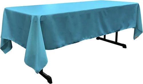 Vista 80 de LA Linen Mantel rectangular lavable de popelín de poliéster, resistente a las manchas y a las arrugas, cubierta de mesa 60x84, mantel de tela