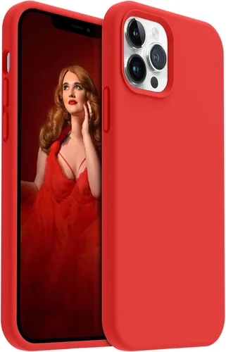 Vista 12 de AOTESIER - Funda a prueba de golpes diseñada para iPhone 12 Pro Max, funda de silicona líquida con [forro de microfibra suave antiarañazos]