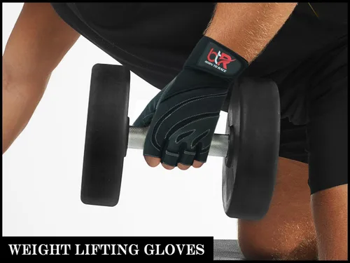 Vista 3 de Guantes acolchados de cuero para levantamiento de pesas para hombres y mujeres, para culturismo sin dedos, soporte de muñeca larga, entrenamiento