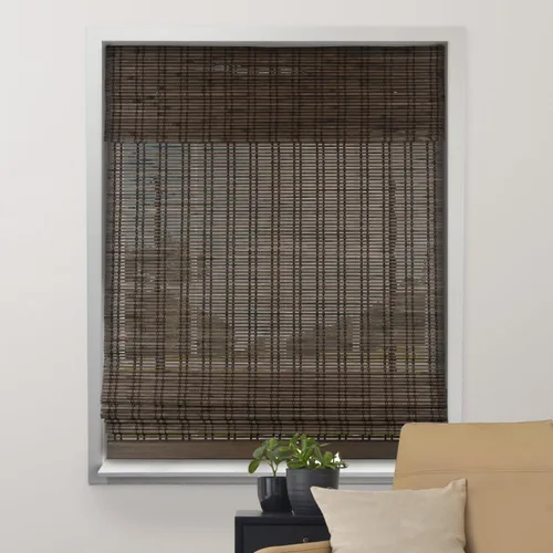 Vista 10 de ARLO BLINDS - Persianas romanas de bambú natural traslúcido con faldón y sin cordón para ventanas interiores, incluye herrajes de montaje, 20